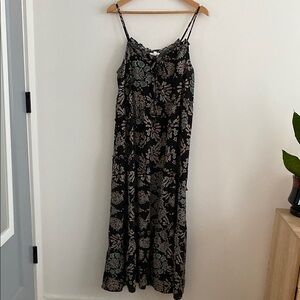 Dark Navy and White Spaghetti Strap Maxi Sundress